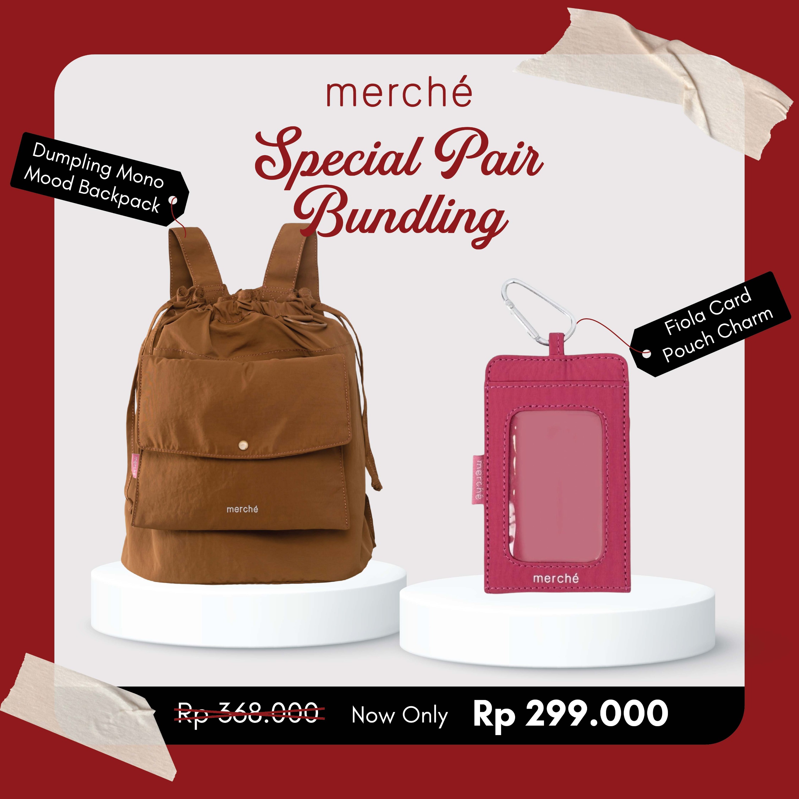 Bundling Dumpling Mono Mood Backpack + Fiola Card Pouch Charm merché