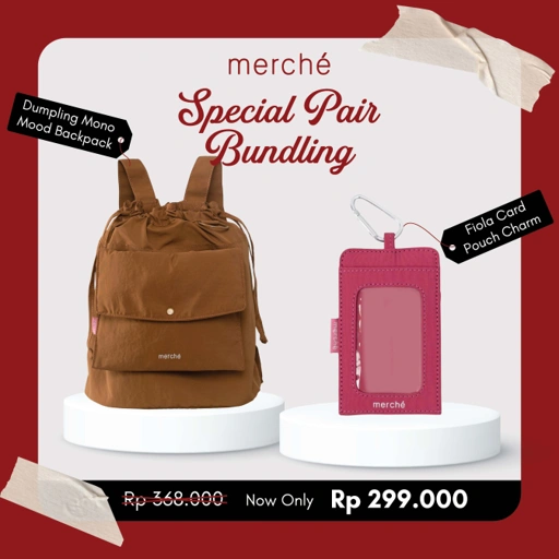 Image of Bundling Dumpling Mono Mood Backpack + Fiola Card Pouch Charm merché