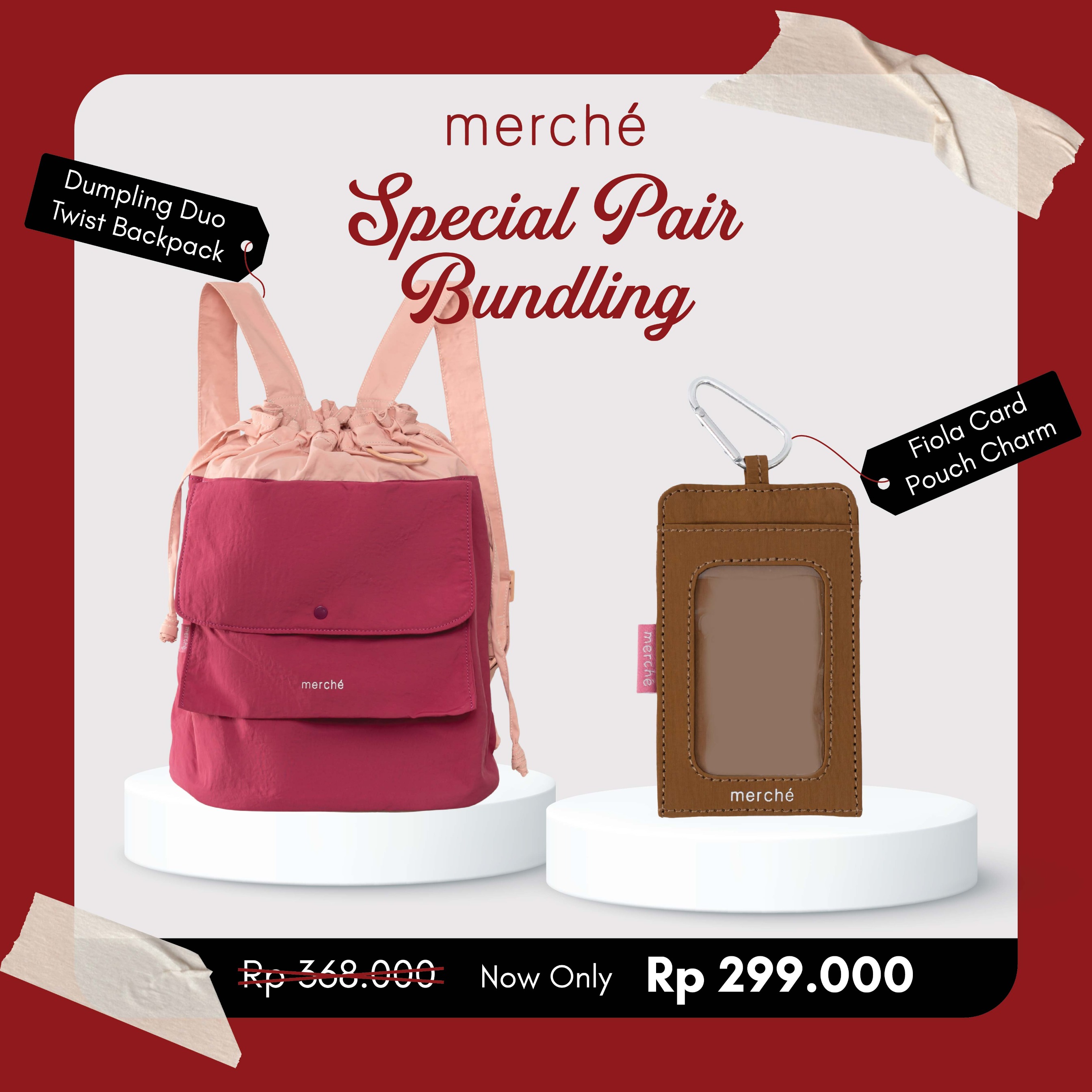 Bundling Dumpling Duo Twist Backpack + Fiola Card Pouch Charm merché