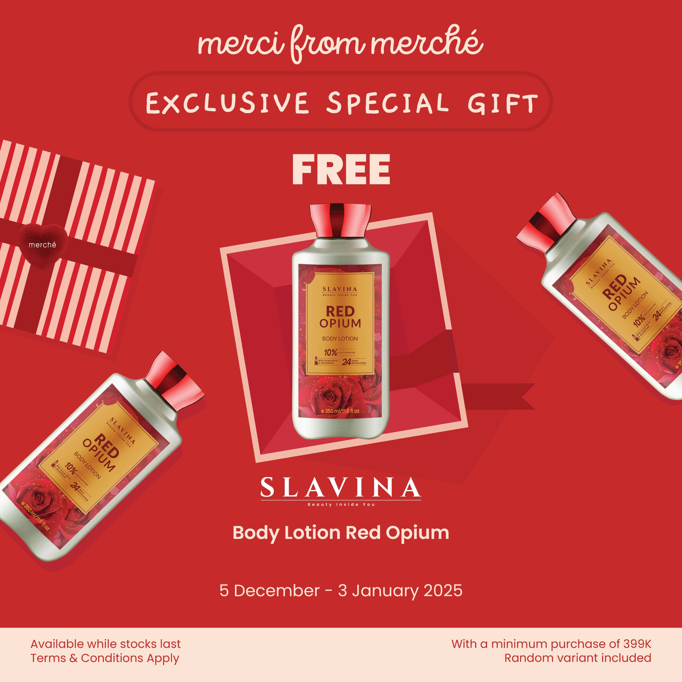 [NOT FOR SALE] Merci From merché Free Gift - Slavina Body Lotion Red Opium