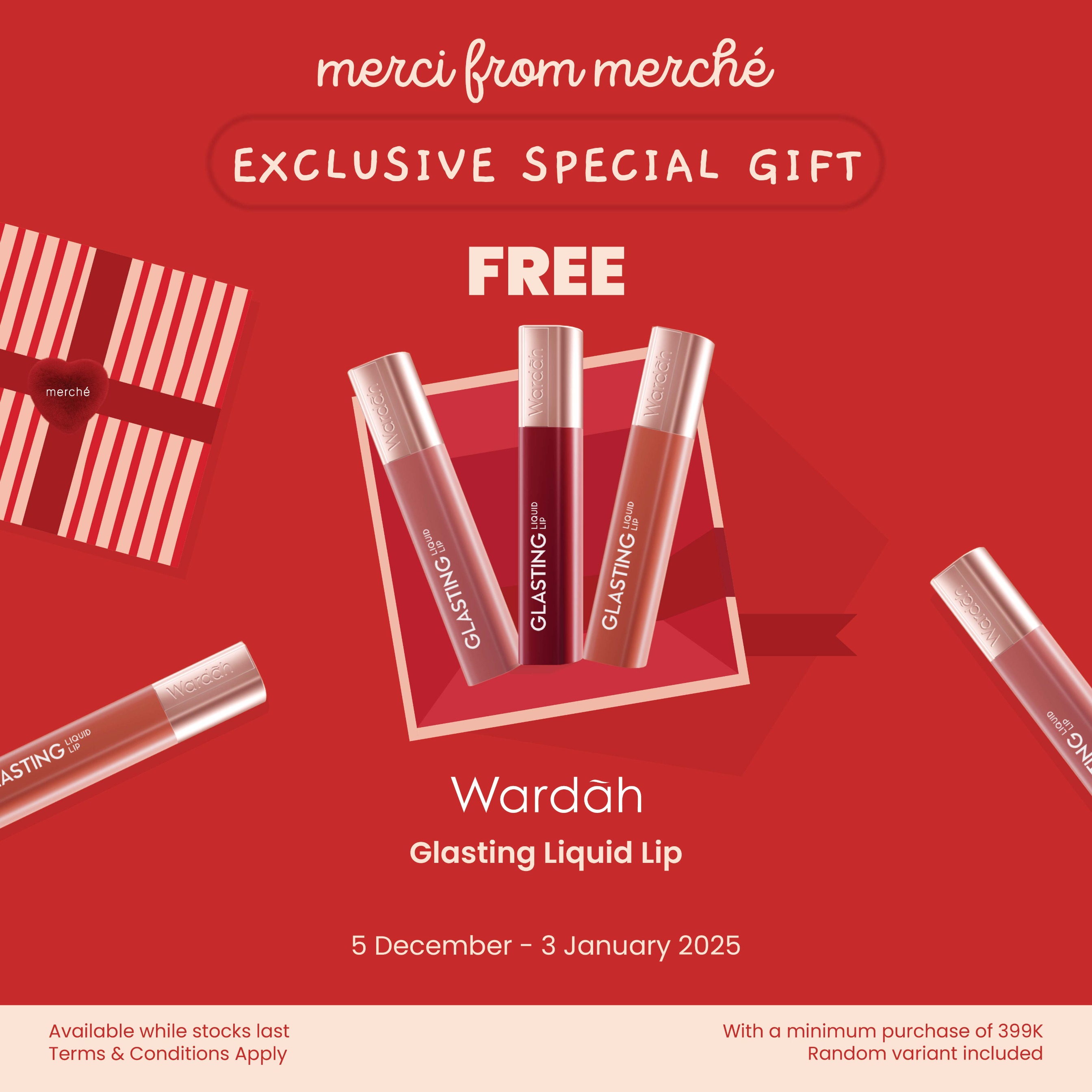 [NOT FOR SALE] Merci From merché Free Gift  - Wardah Glasting Liquid Lip