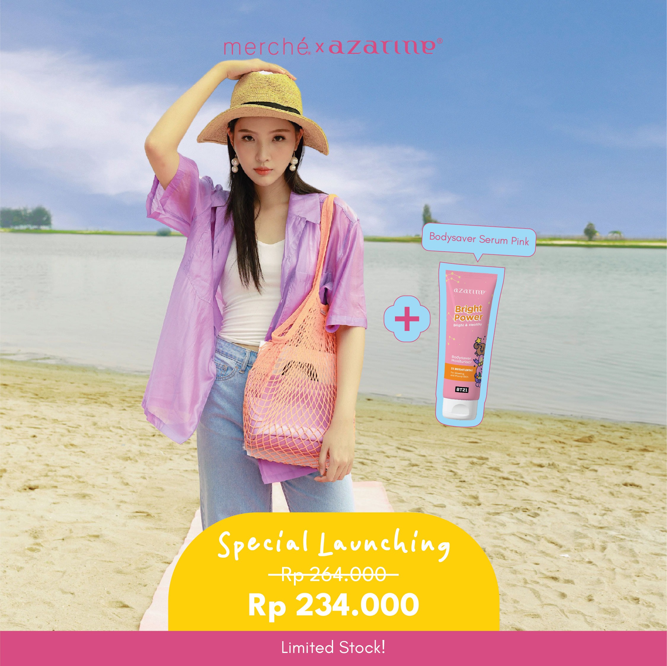 Bundling Isla Bag + Azarine Body Saver Serum Pink