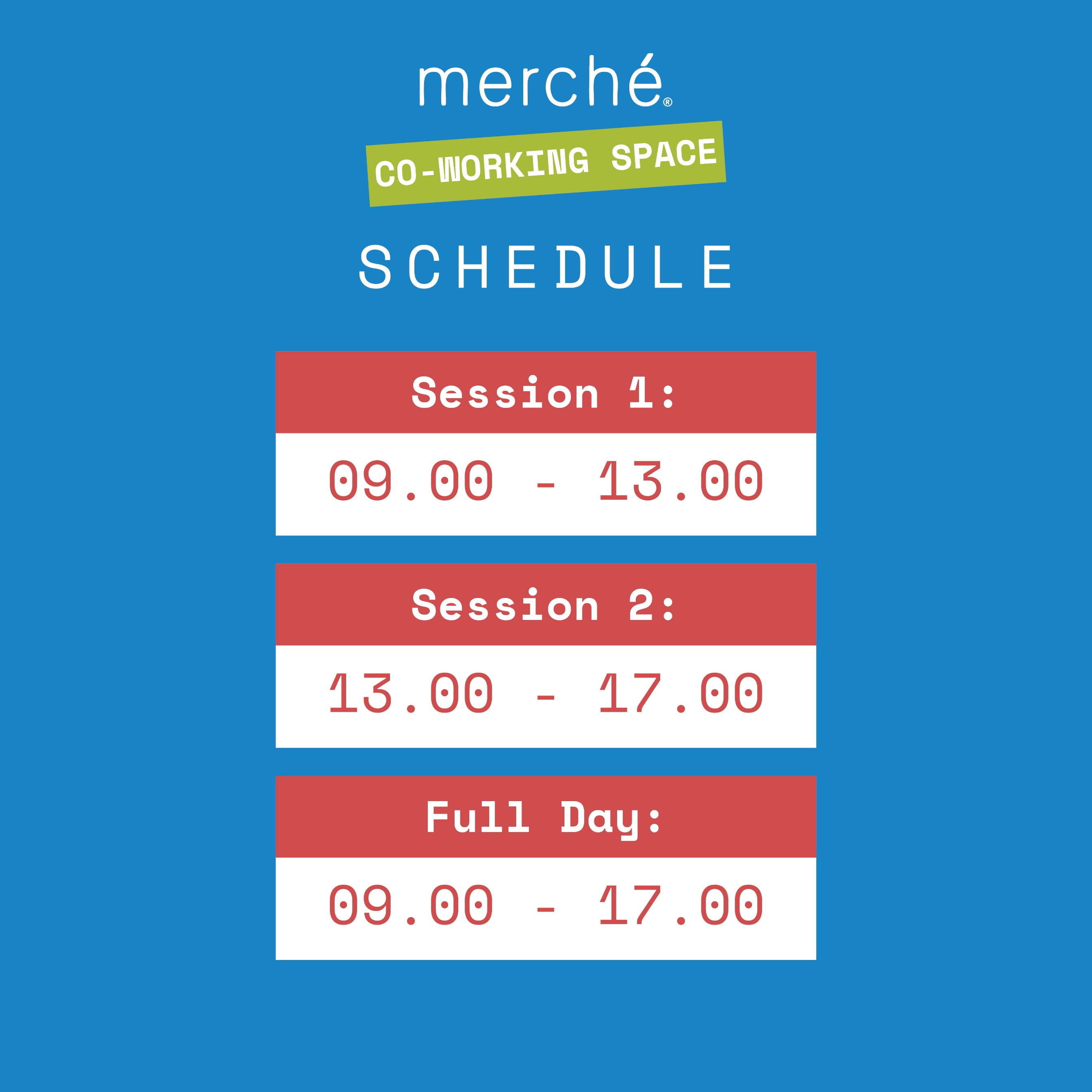 merché Co-Working FULL DAY (09.00 - 17.00 WIB) Rabu, 22 Juli 2026