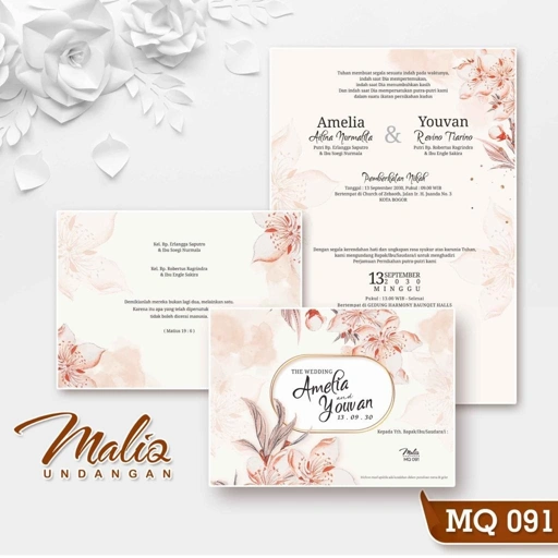 BLANGKO UNDANGAN PERNIKAHAN MALIQ 091 (ISI 10pcs)