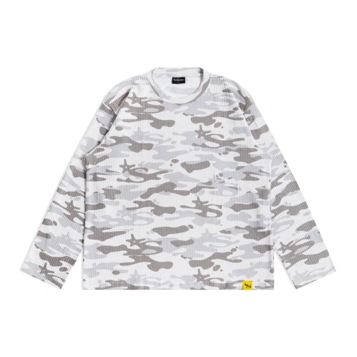 Image of Long Sleeve Waffle Camo - Beige