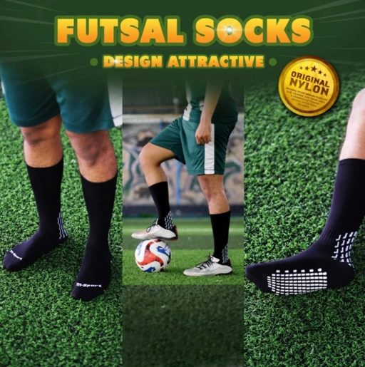 Image of KAOS KAKI SOCCER SOCKS ANTISLIP BLACK (X3)