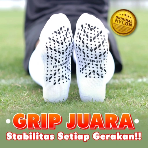 Image of KAOS KAKI SOCCER SOCKS ANTISLIP WHITE (X3) 
