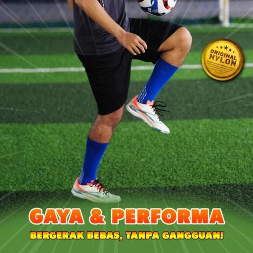 Image of FUTSAL SOCKS ANTISLIP BLUE (X4)