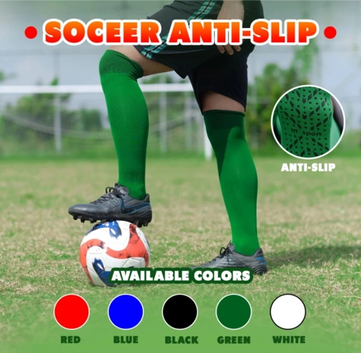 Image of KAOS KAKI SOCCER SOCKS ANTISLIP GREEN (X3) 