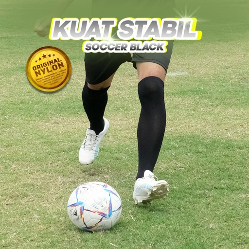 Image of KAOS KAKI SEPAK BOLA POLOS BLACK (SOCCER BASIC) X1