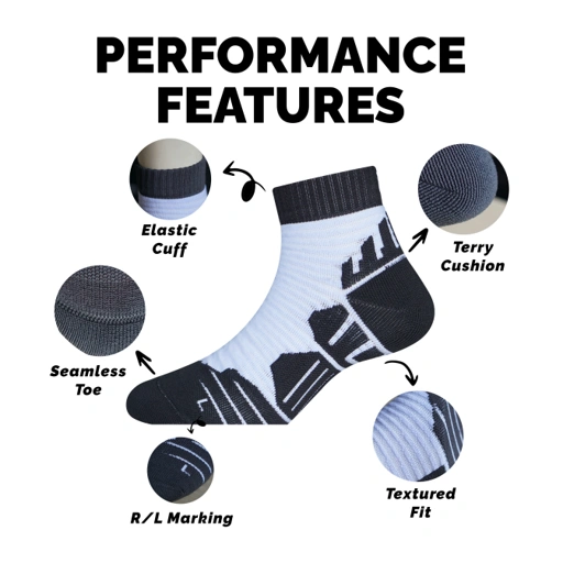 Image of AeroRun Tee Ankle Socks - White / Coal