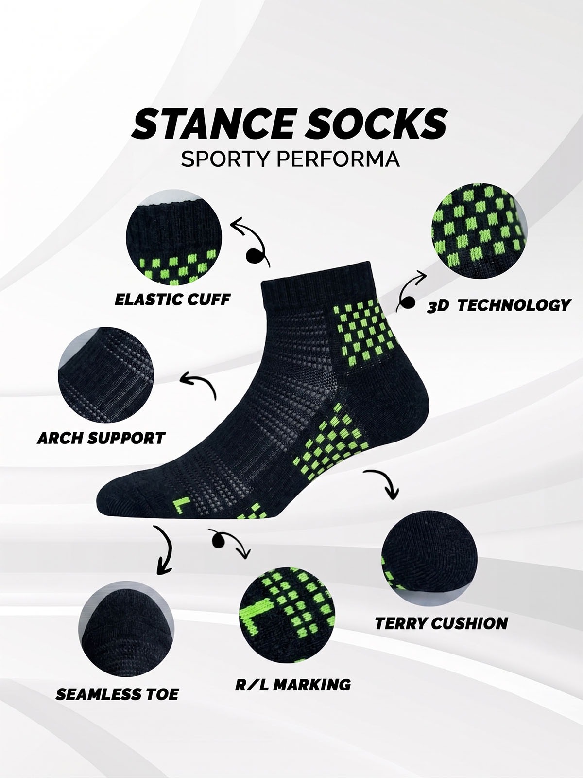 Kaos Kaki Stance  Pro - Kaos Kaki Olahraga Profesional Breathable Cotton