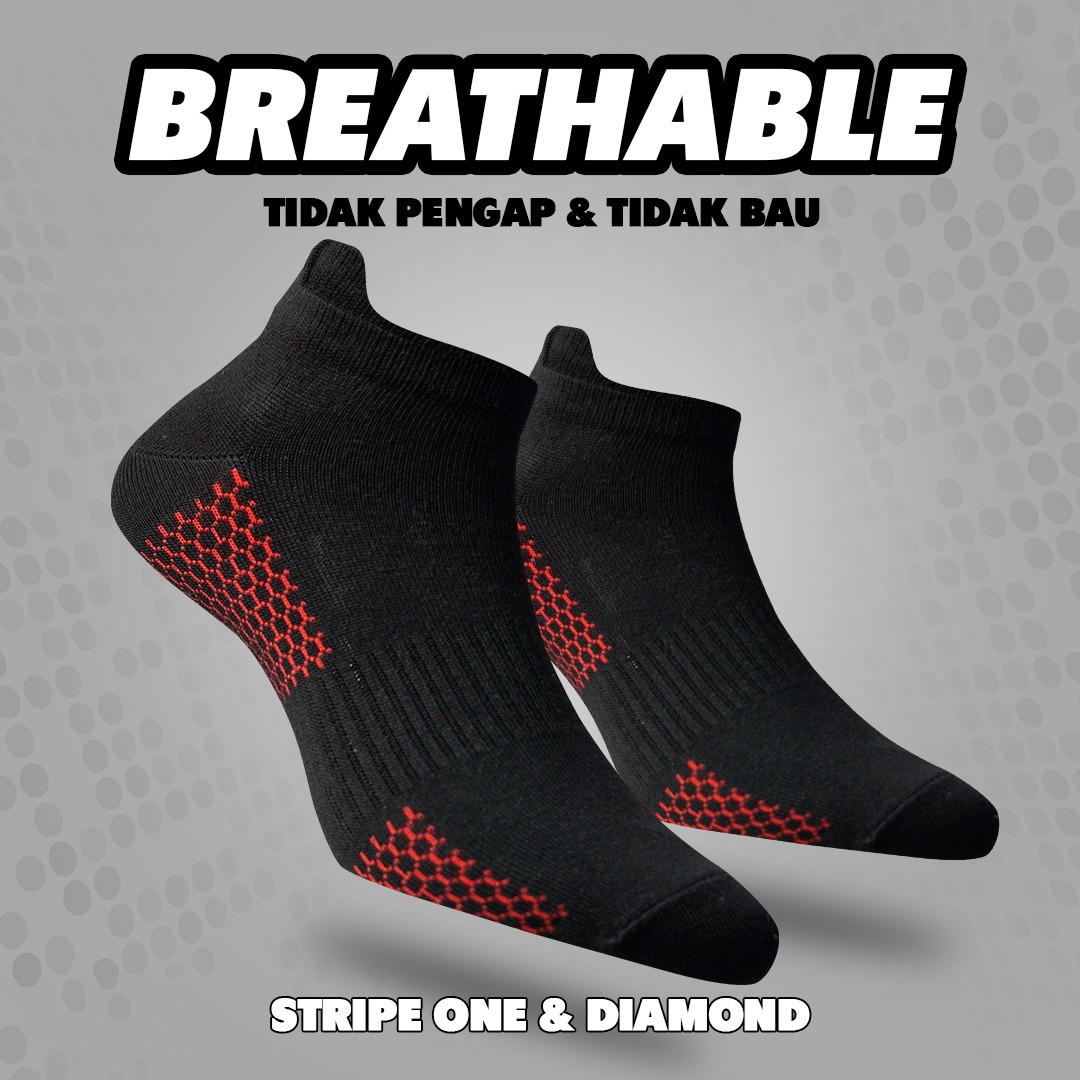 Diamond Socks ankle Black/Red
