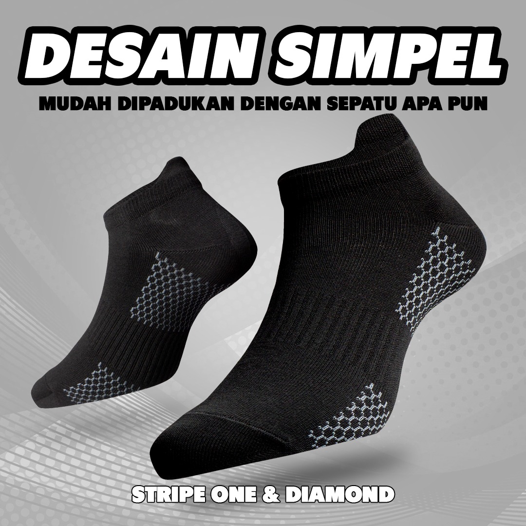 Diamond Socks ankle Black/Dark Grey