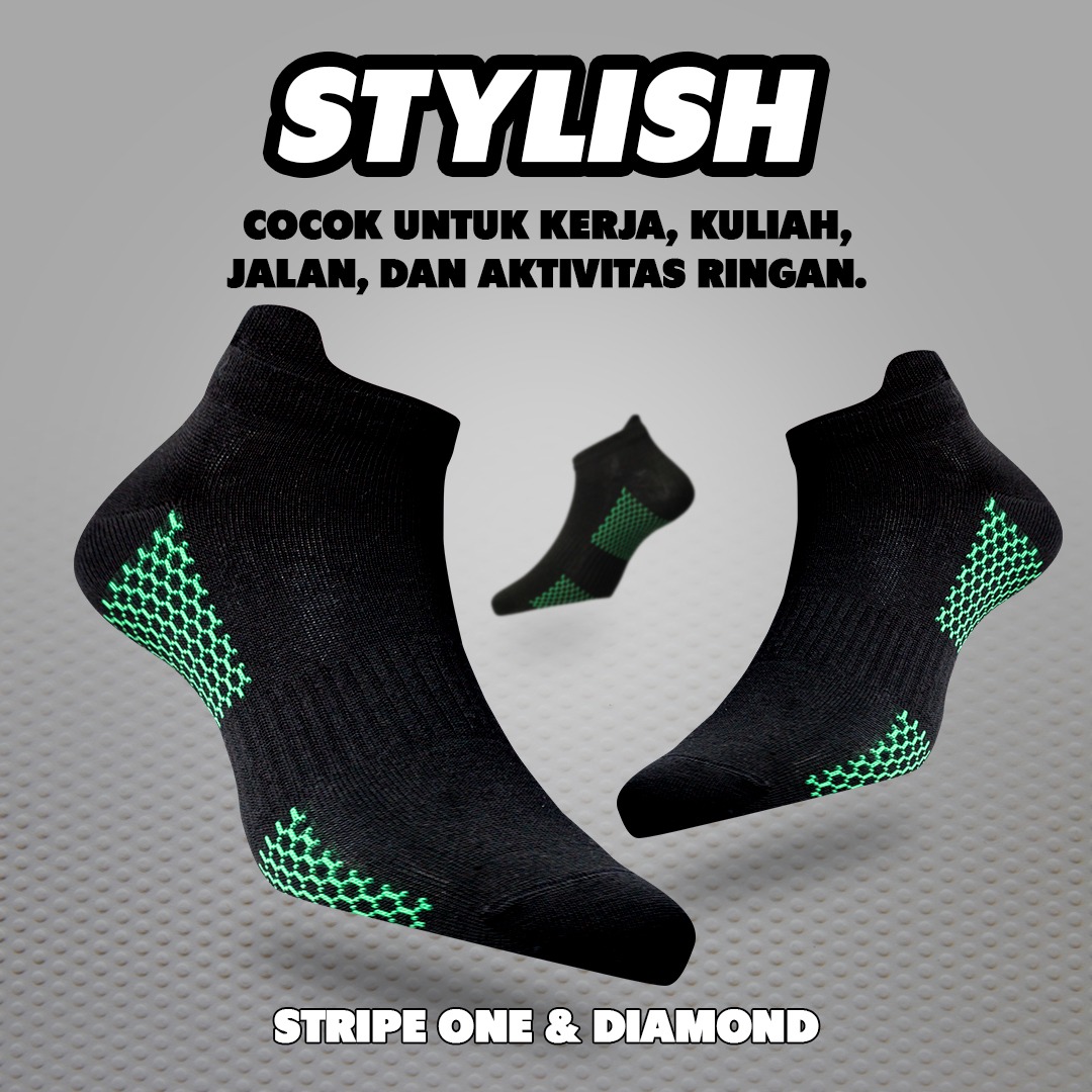 Diamond Socks ankle Black/Green