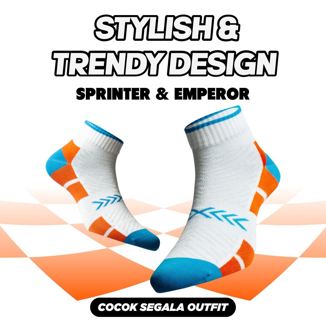Sprinter & Emperor Ankle Socks White/Blue