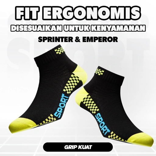 Image of Sprinter & Emperor Ankle Socks Black/Lime