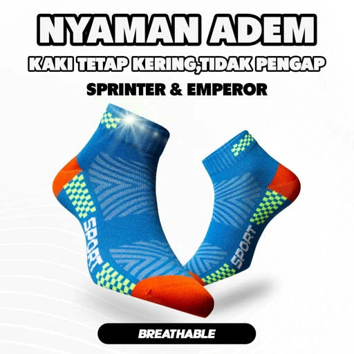 Image of Sprinter & Emperor Ankle Socks Blue/orange