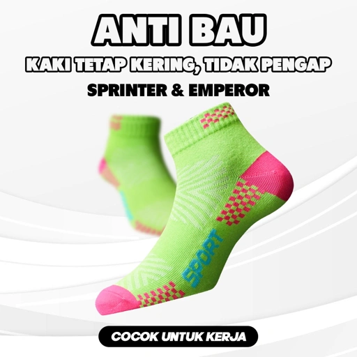 Image of Sprinter & Emperor Ankle Socks Lime/Pink