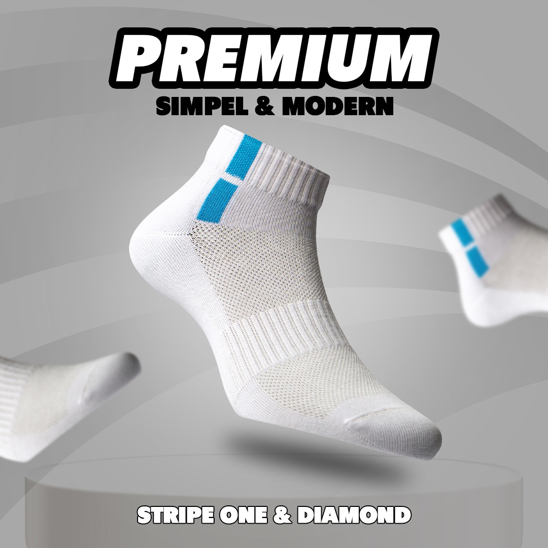 Stripe One Socks Ankle White/Blue