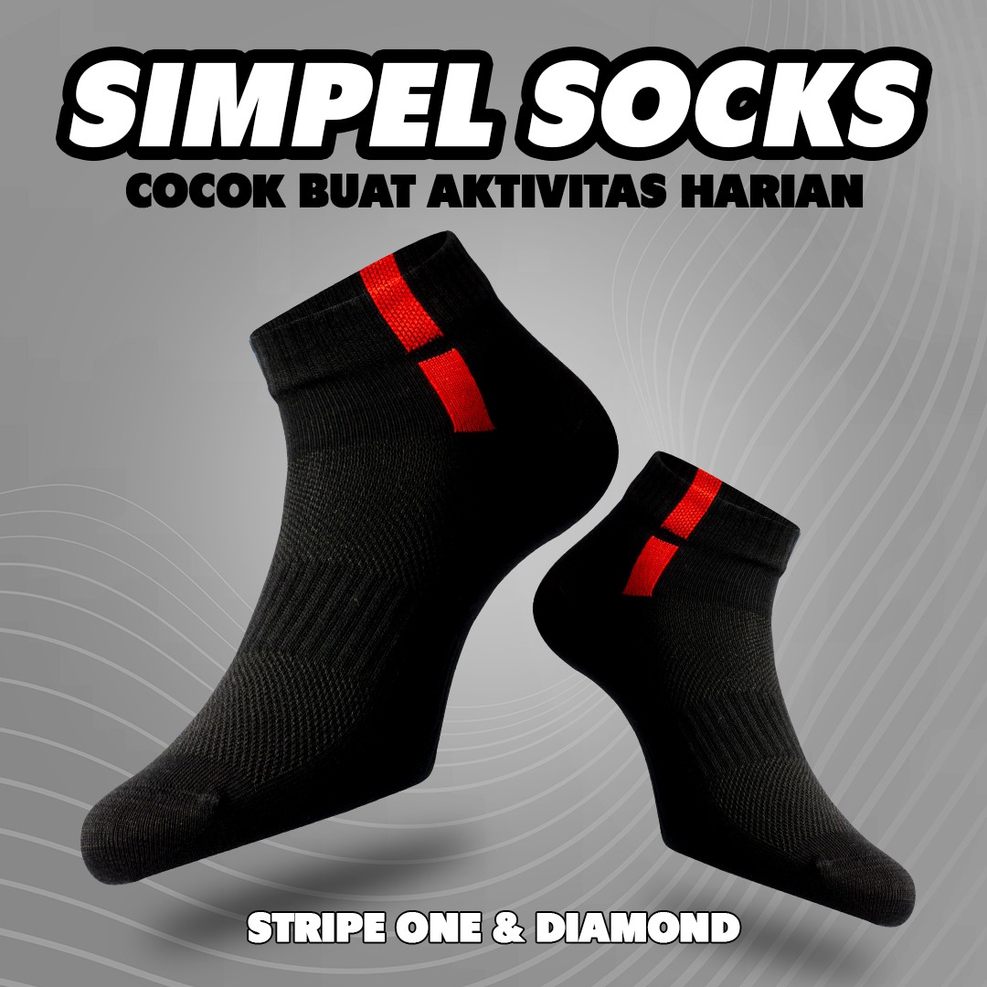 Stripe One Socks Ankle Black/Red