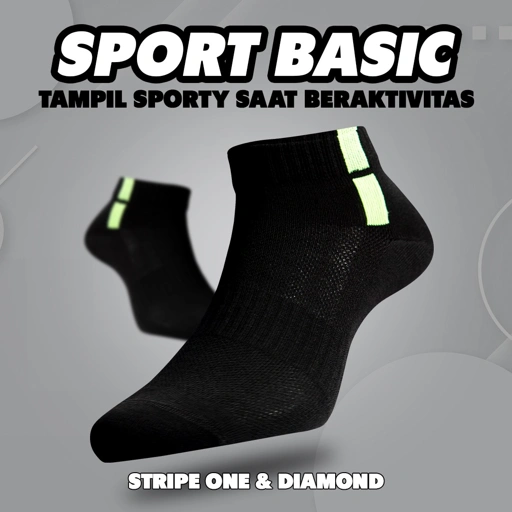 Image of Stripe One Socks Ankle Black/Yellow