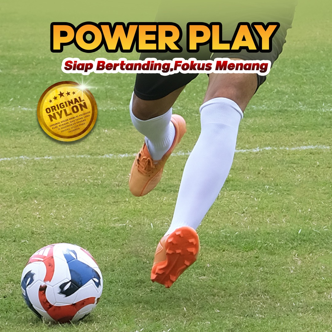 KAOS KAKI SEPAK BOLA POLOS WHITE (SOCCER BASIC) X1
