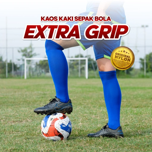 Image of KAOS KAKI SEPAK BOLA POLOS BLUE (SOCCER BASIC) X1