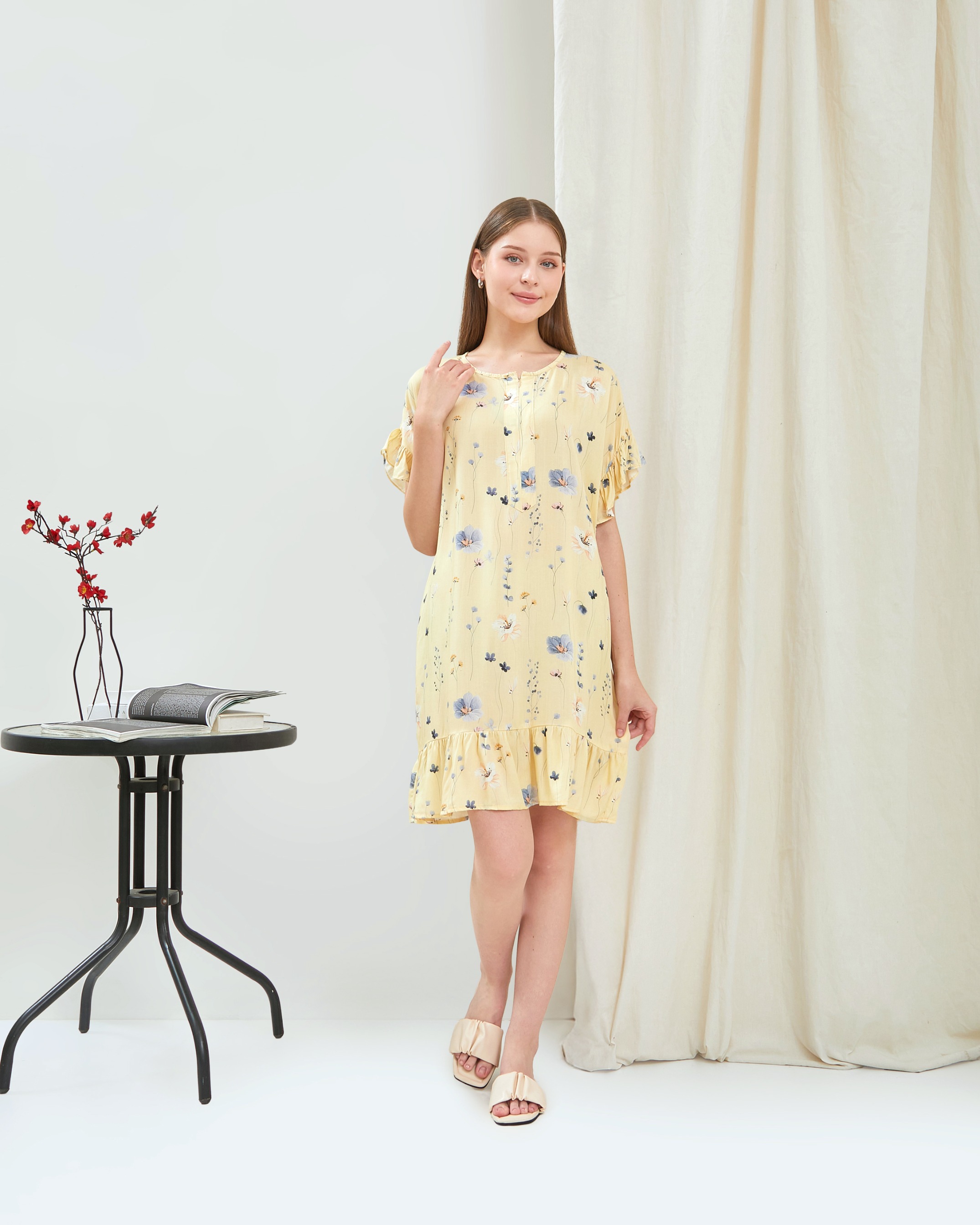 Kamala Mini Dress - DYD Label - Homedress Ruffle Bahan Rayon