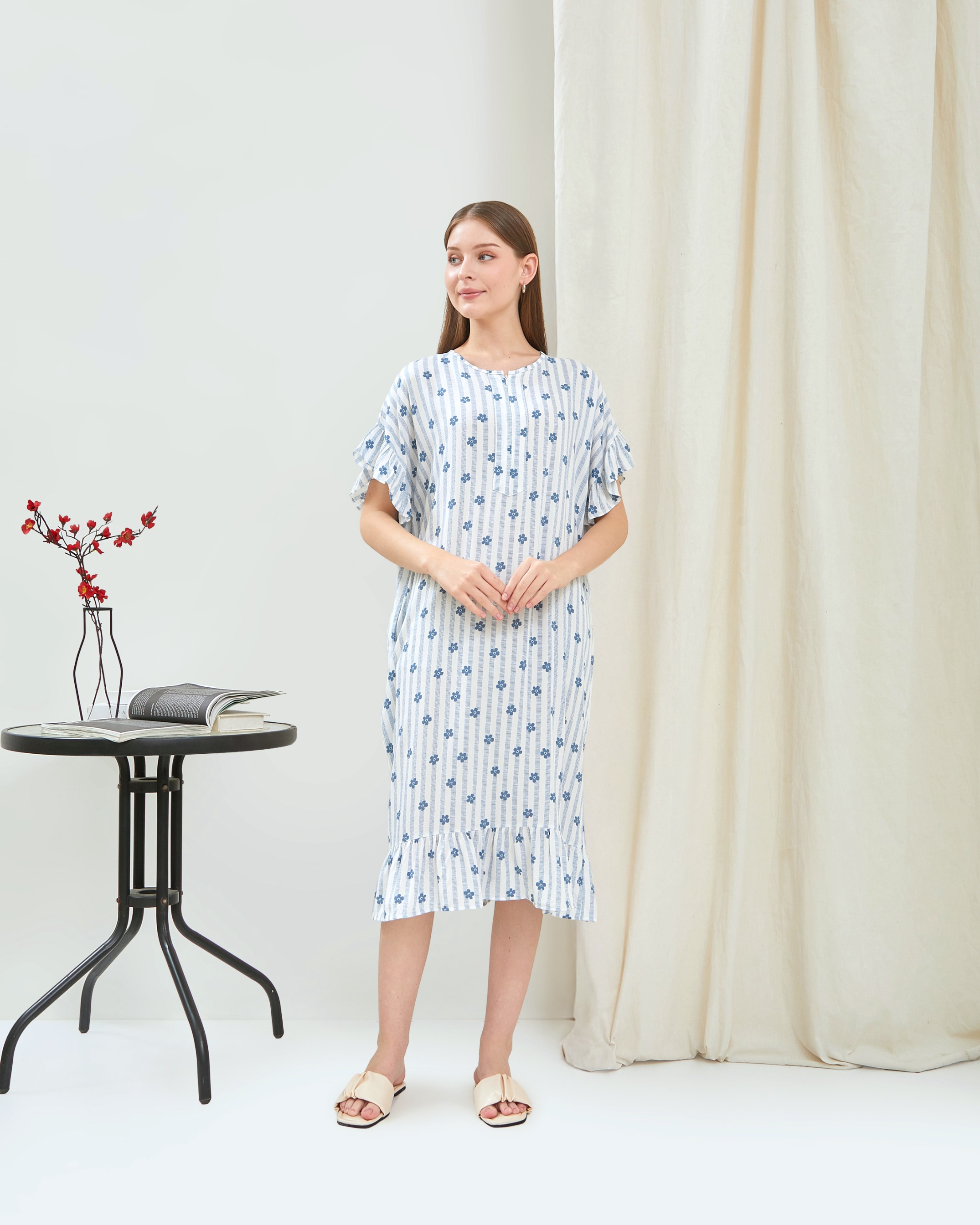 Kamala Midi Dress - DYD Label - Homedress Ruffle Bahan Rayon