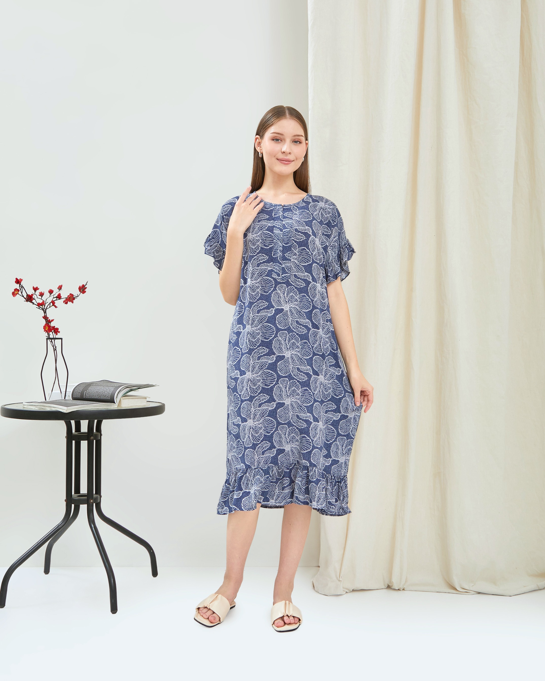 Kamala Midi Dress - DYD Label - Homedress Ruffle Bahan Rayon