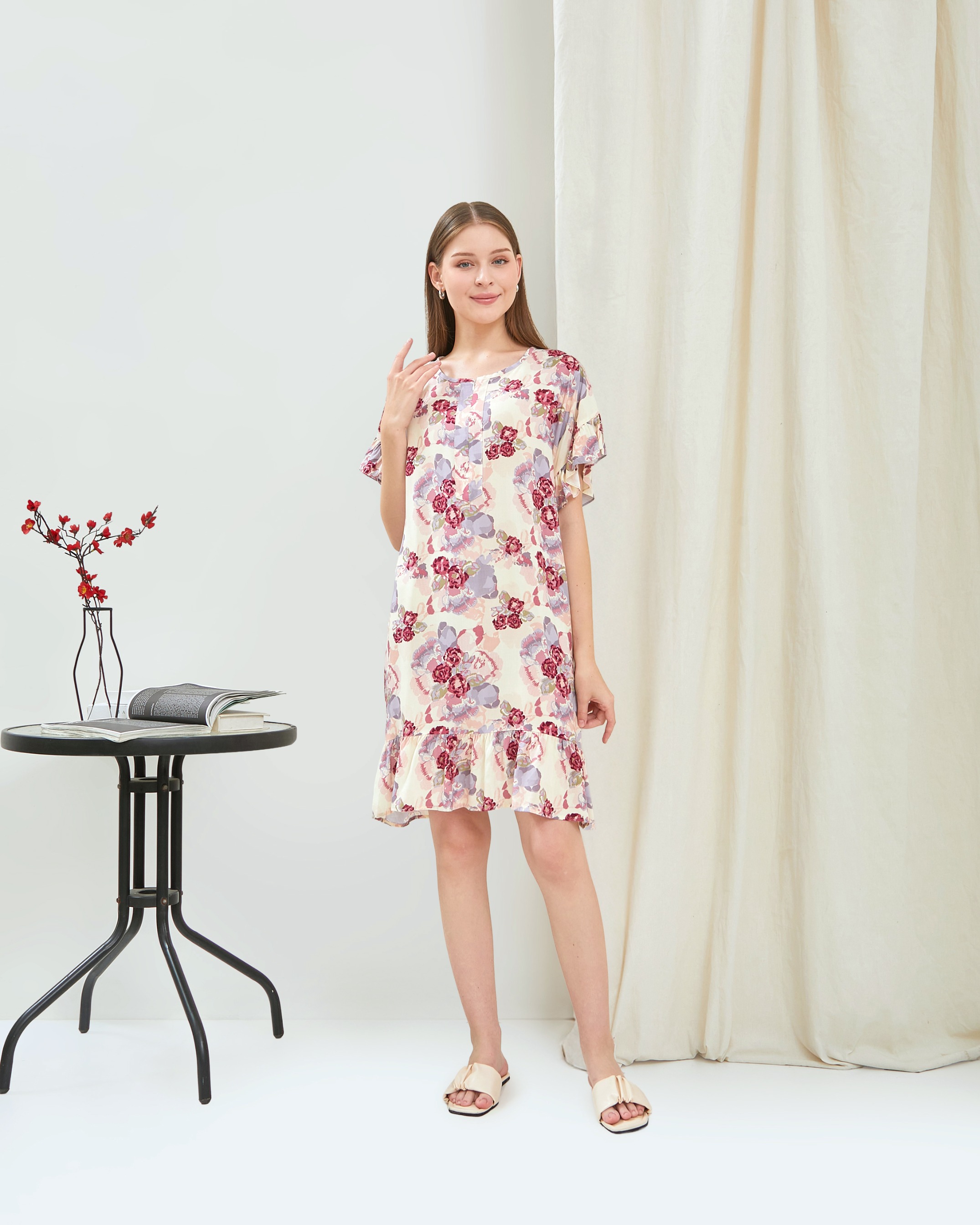 Kamala Mini Dress - DYD Label - Homedress Ruffle Bahan Rayon