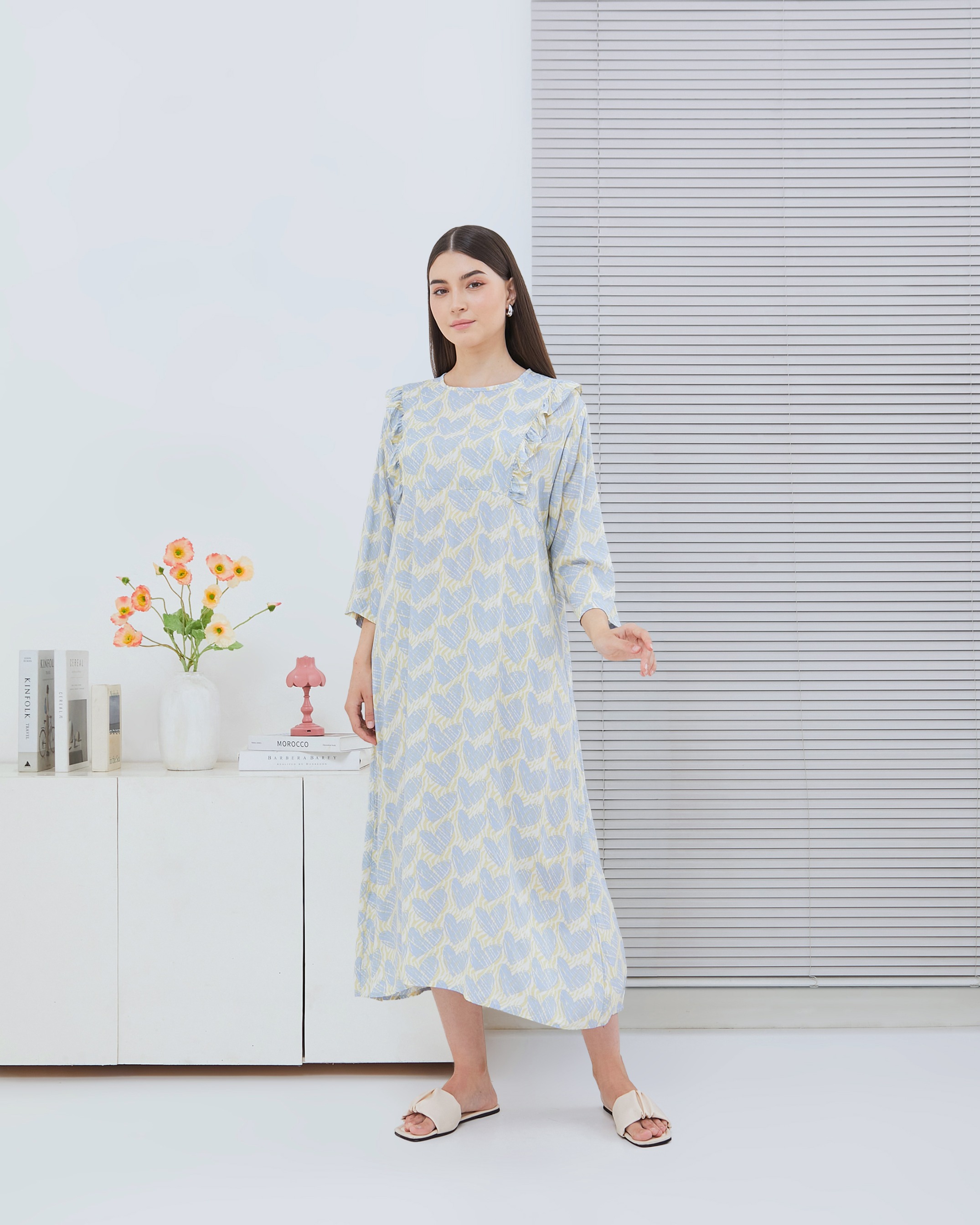 Maudy Maxi Dress Menyusui - DYD Label - Homedress Bahan Rayon Bukaan Samping