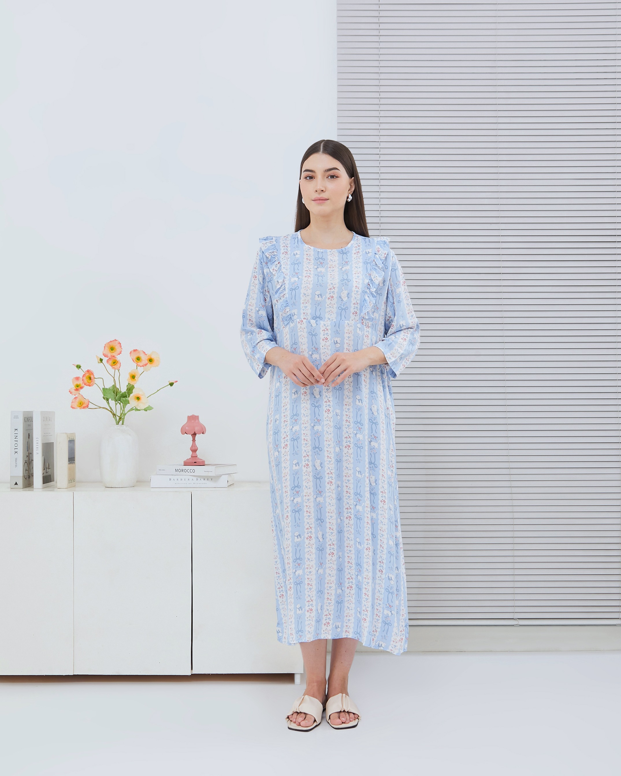Maudy Maxi Dress Menyusui - DYD Label - Homedress Bahan Rayon Bukaan Samping