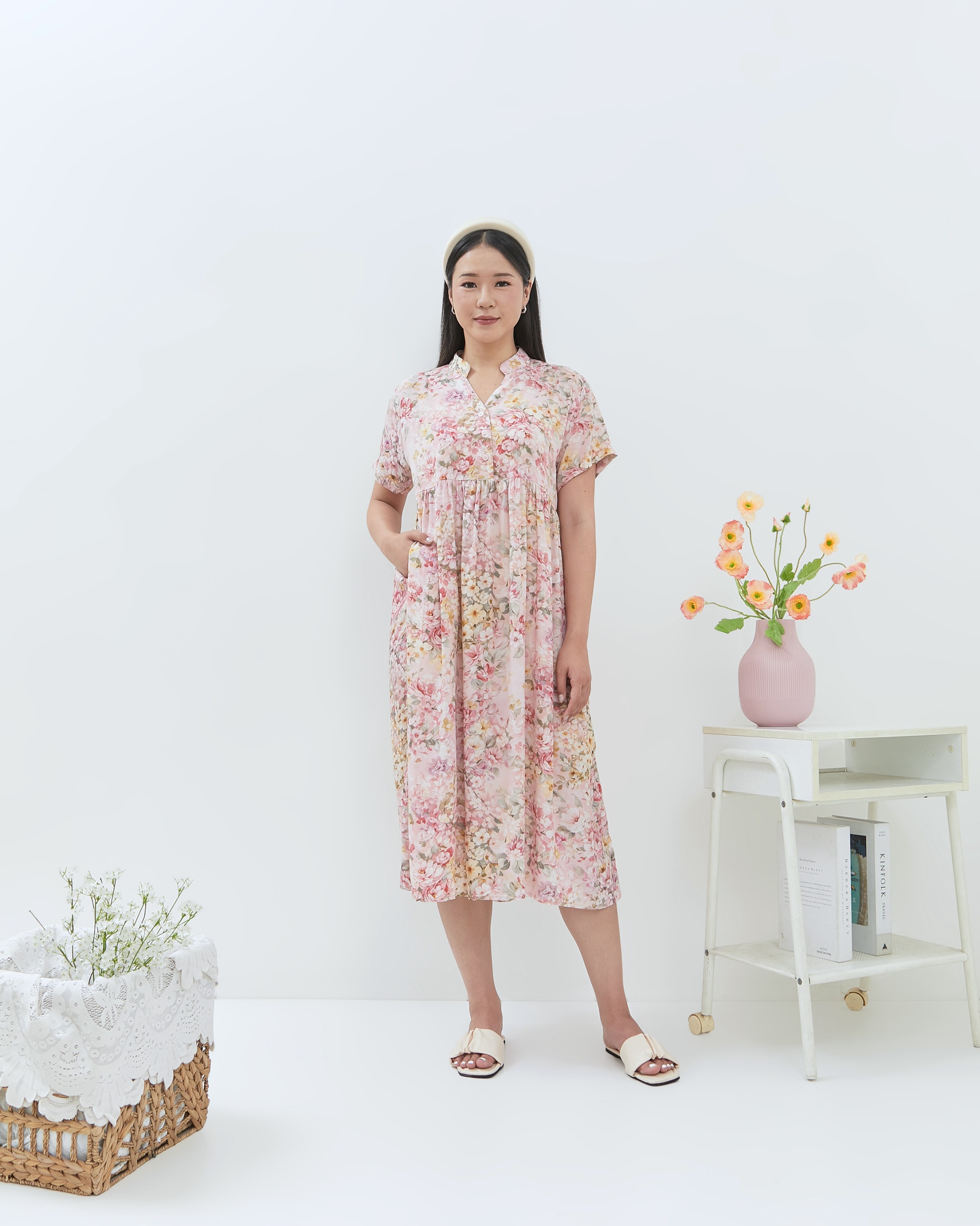 Kinan Midi Dress - DYD Label - Homedress Bahan Rayon