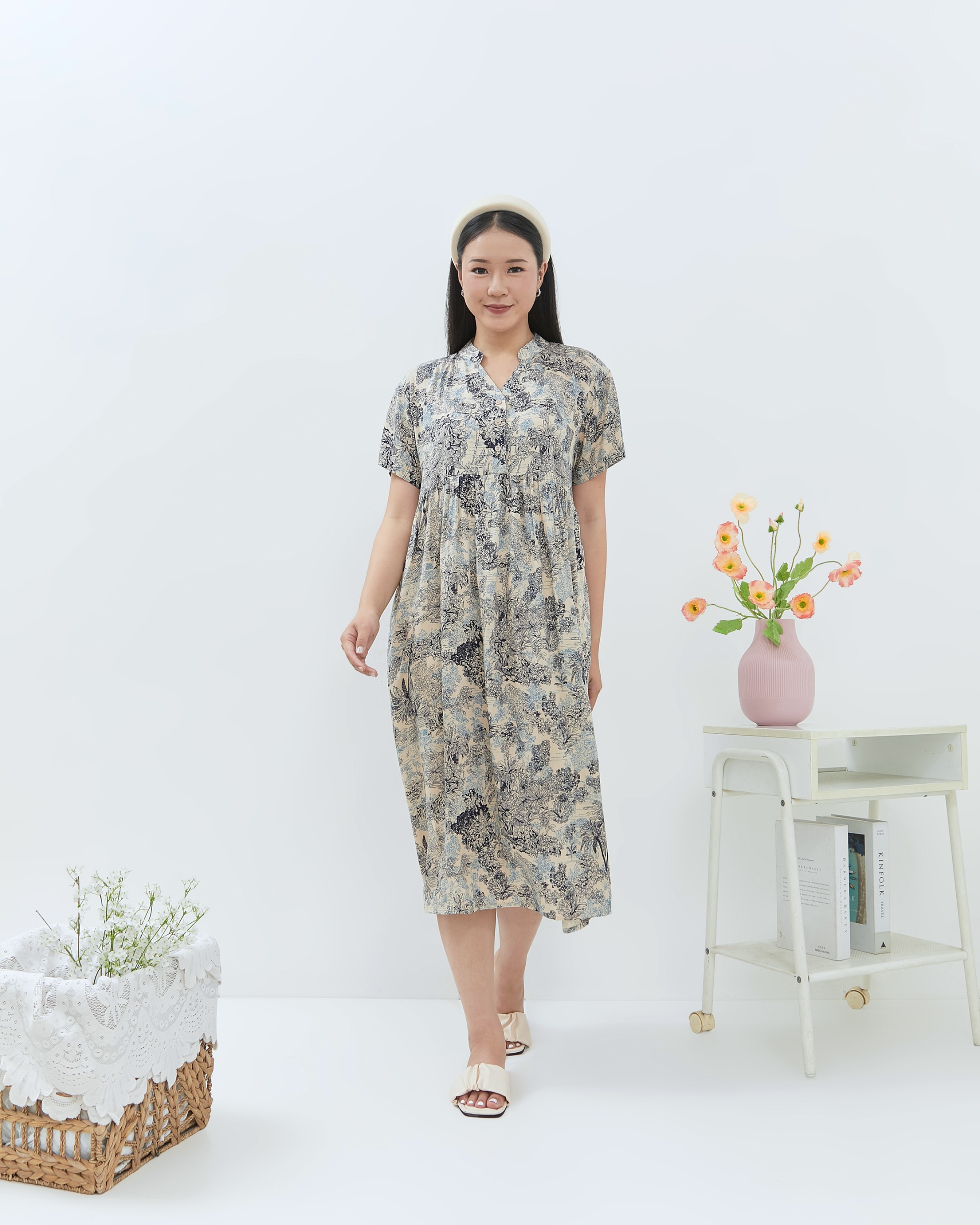Kinan Midi Dress - DYD Label - Homedress Bahan Rayon