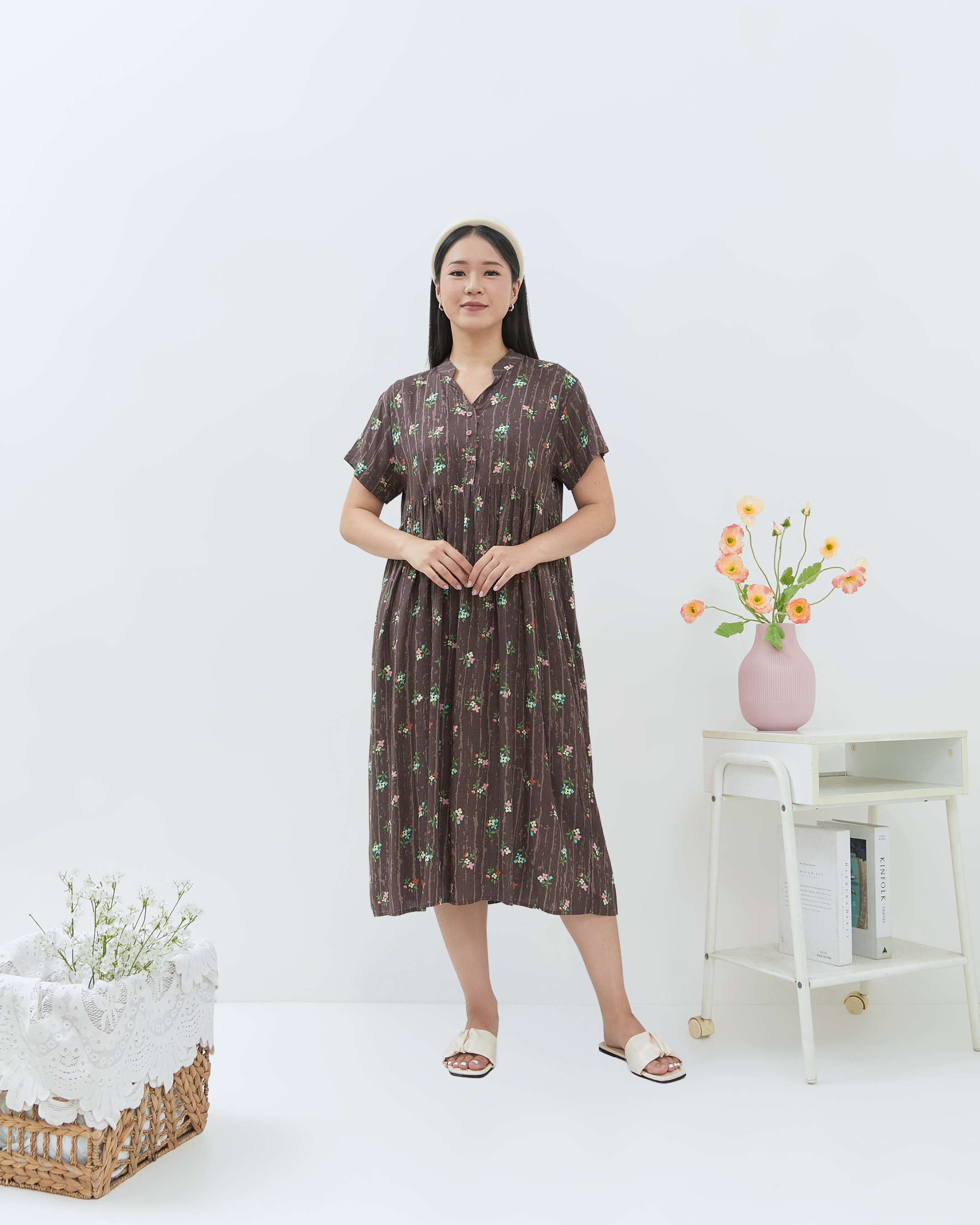 Kinan Midi Dress - DYD Label - Homedress Bahan Rayon