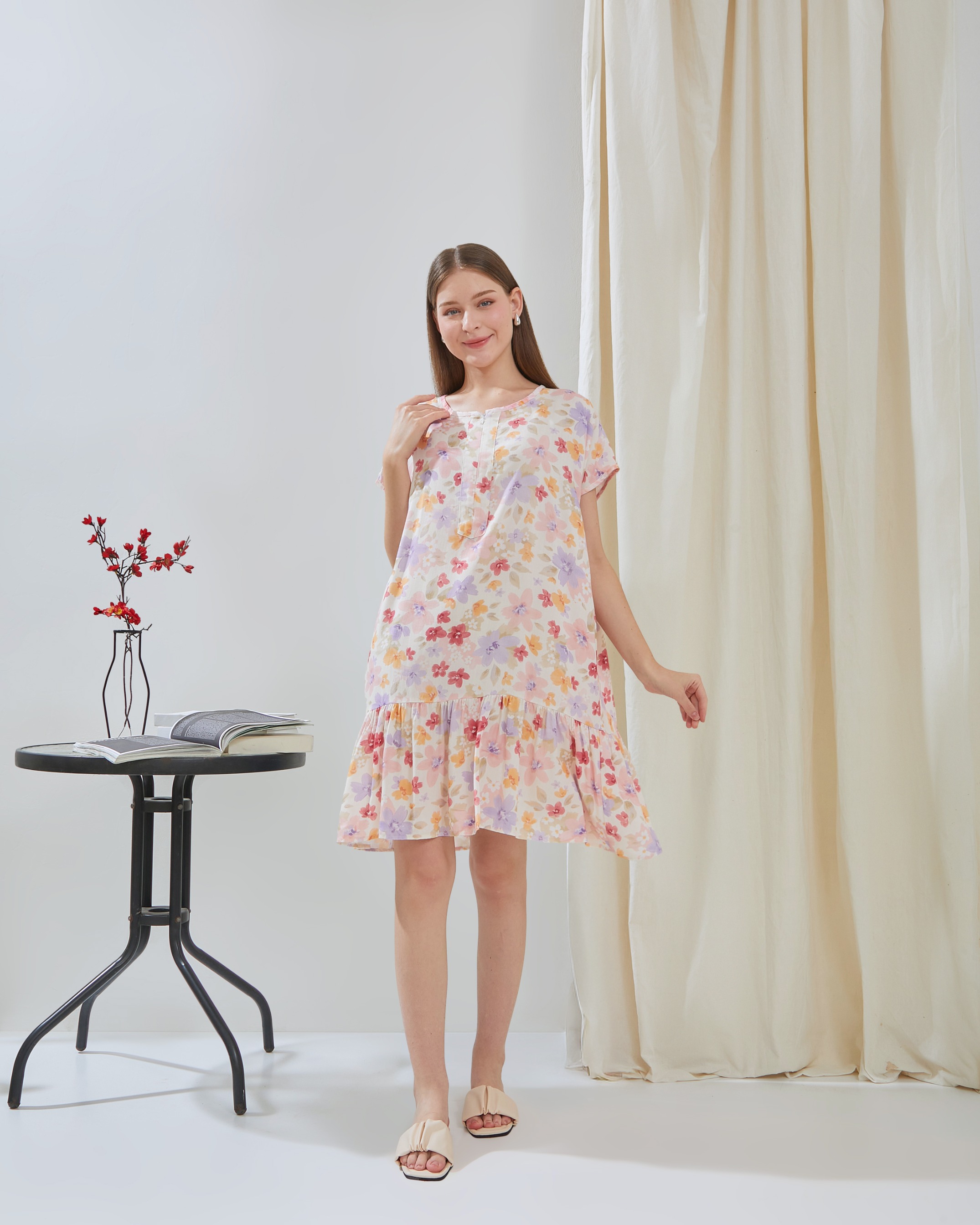 Kamila Daster Selutut - DYD Label - Homedress Bahan Rayon