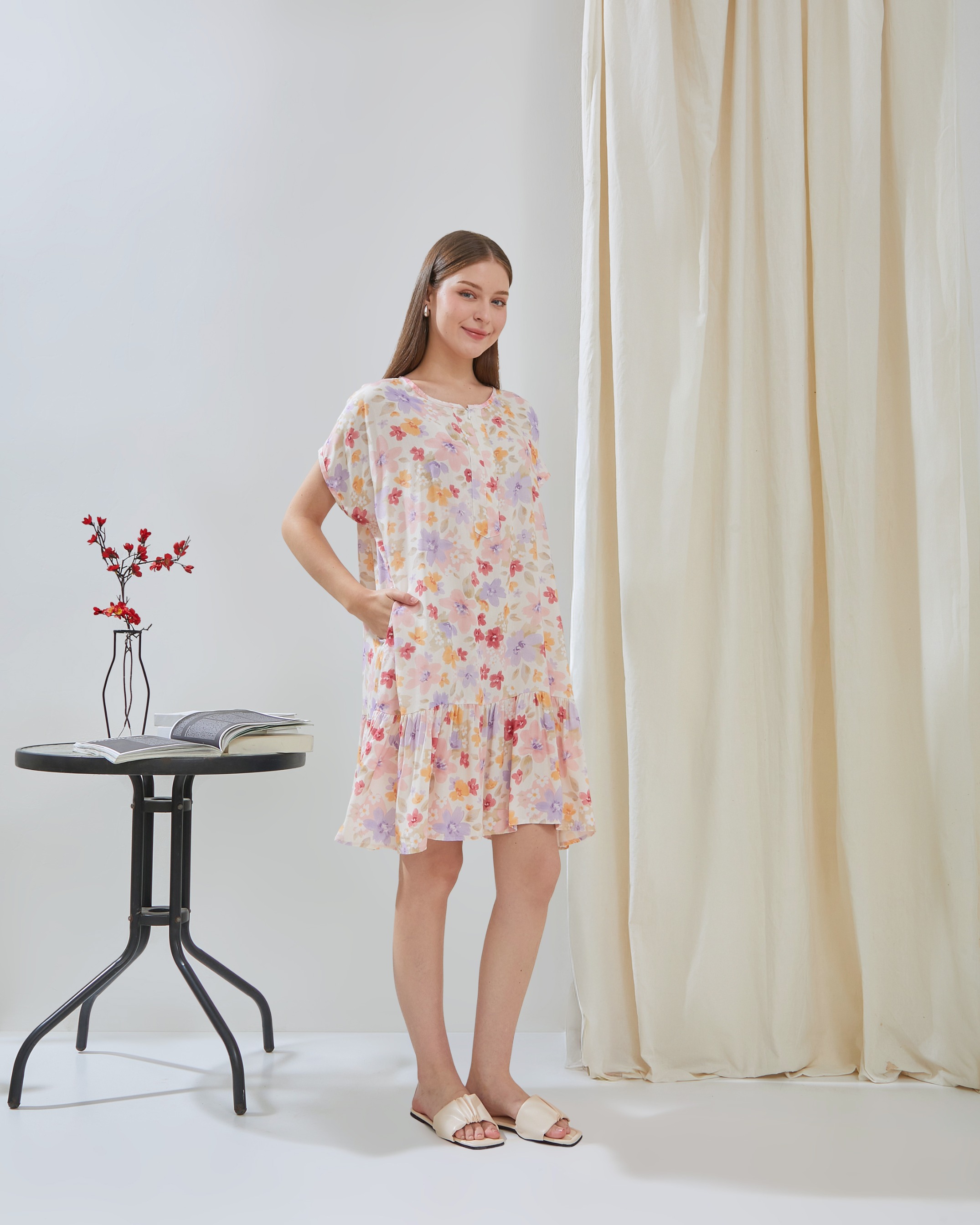 Kamila Daster Selutut - DYD Label - Homedress Bahan Rayon