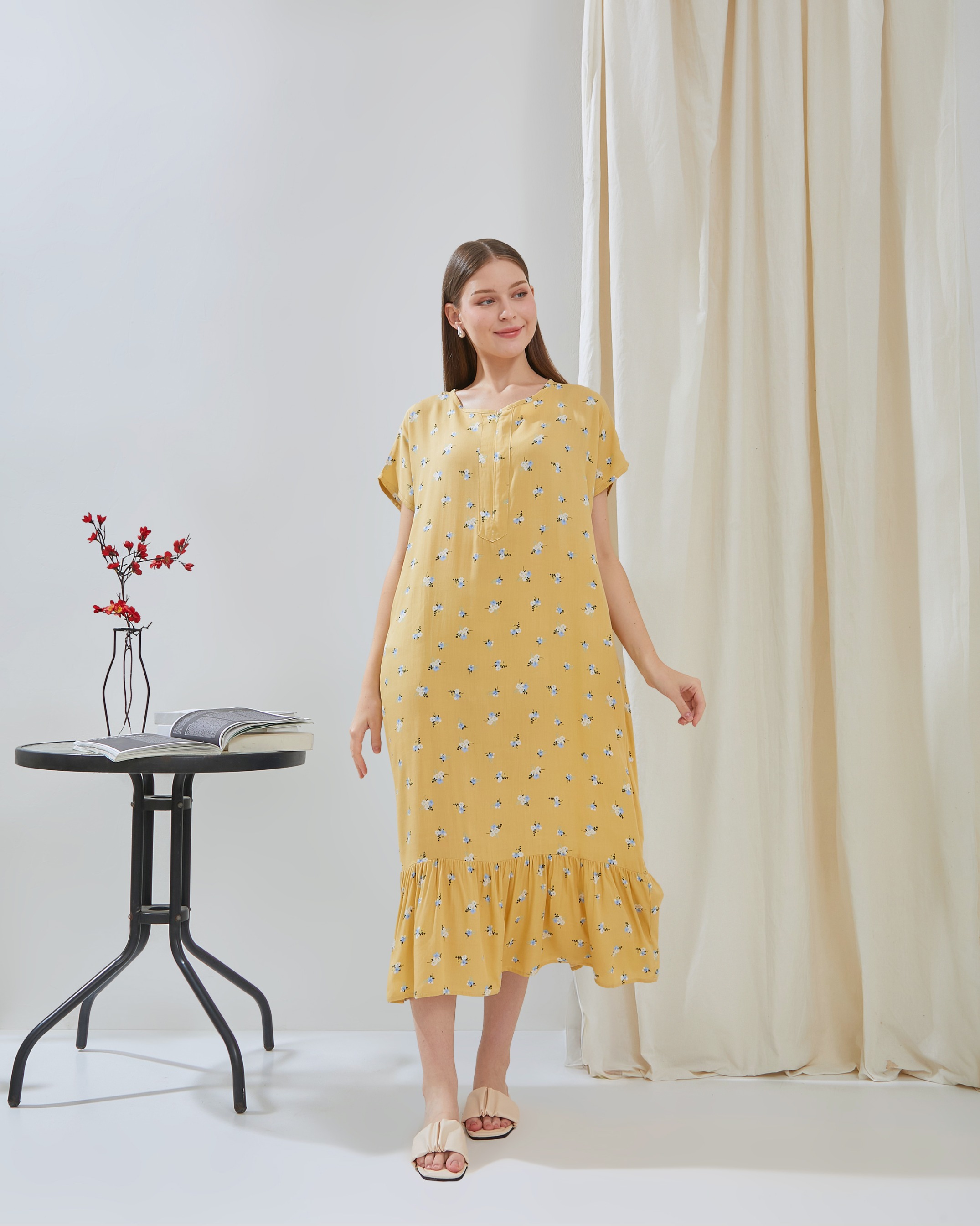 Kamila Daster Semata Kaki  - DYD Label - Homedress Bahan Rayon