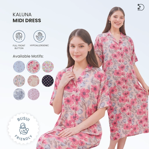 Kaluna Midi Dress - DYD Label - Homedress Bahan Rayon