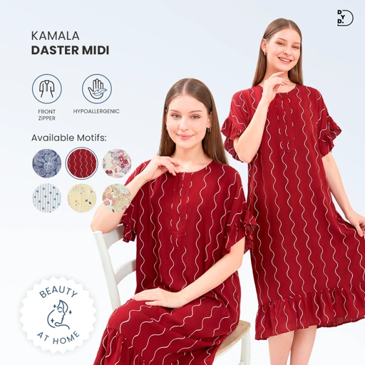 Kamala Midi Dress - DYD Label - Homedress Ruffle Bahan Rayon