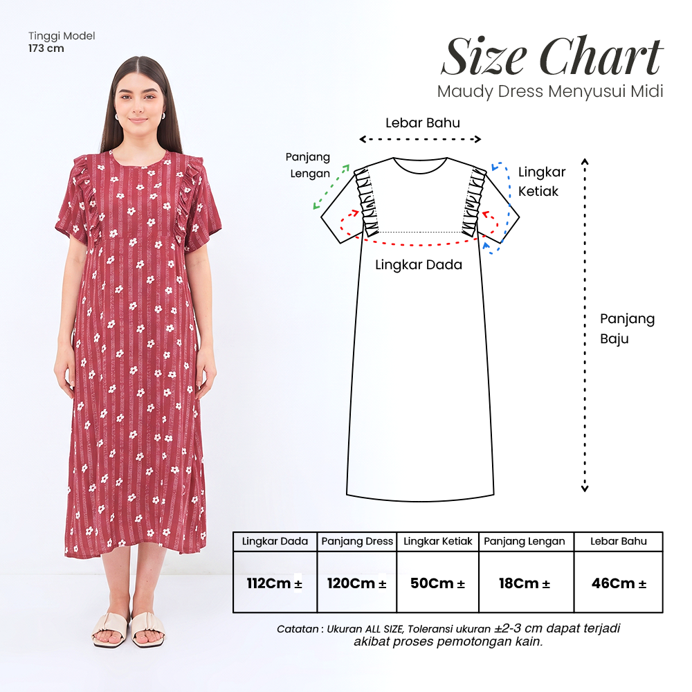 Maudy Midi Dress Menyusui - DYD Label - Homedress Bahan Rayon Bukaan Samping