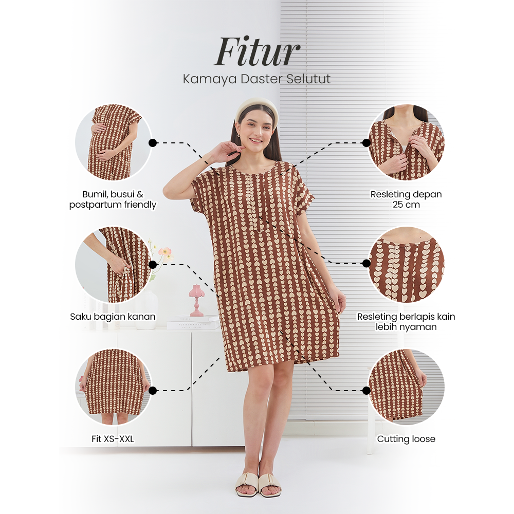 Kamaya Daster Selutut - DYD Label - Homedress Bahan Rayon