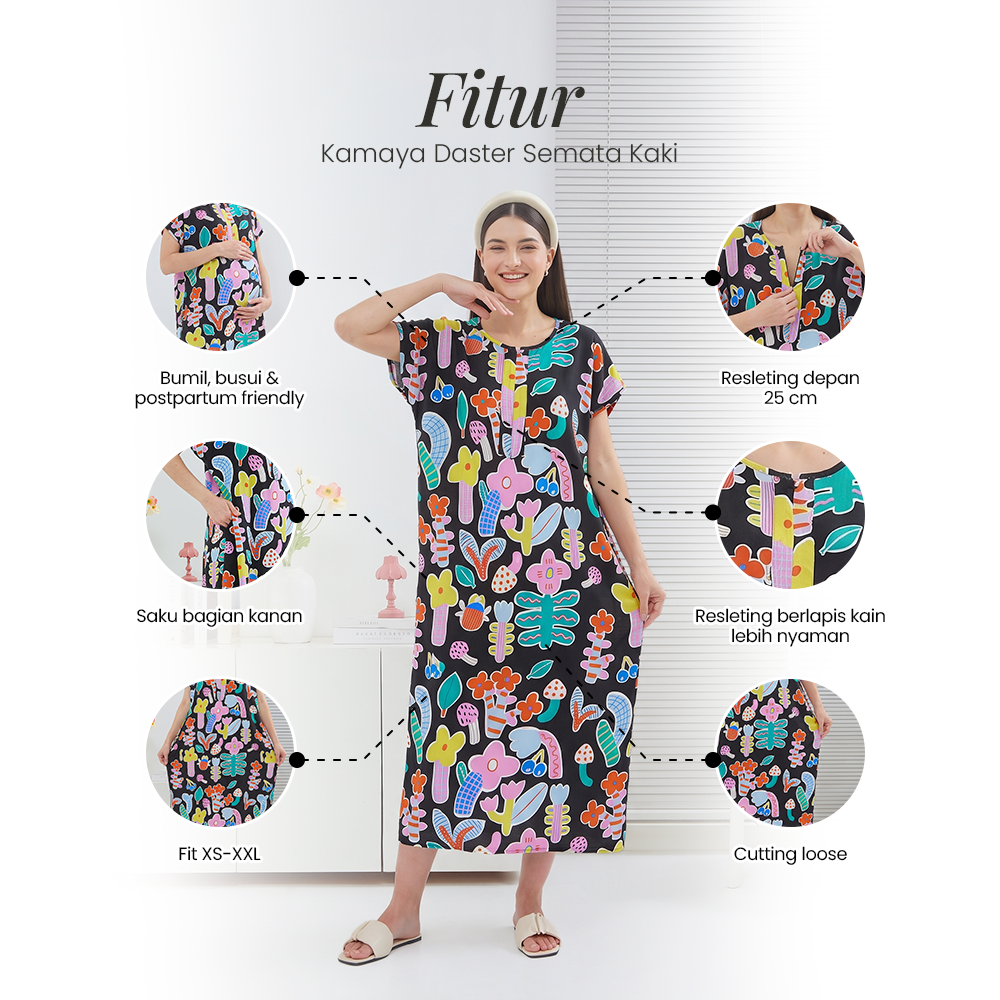 Kamaya Daster Semata Kaki - DYD Label - Homedress Bahan Rayon