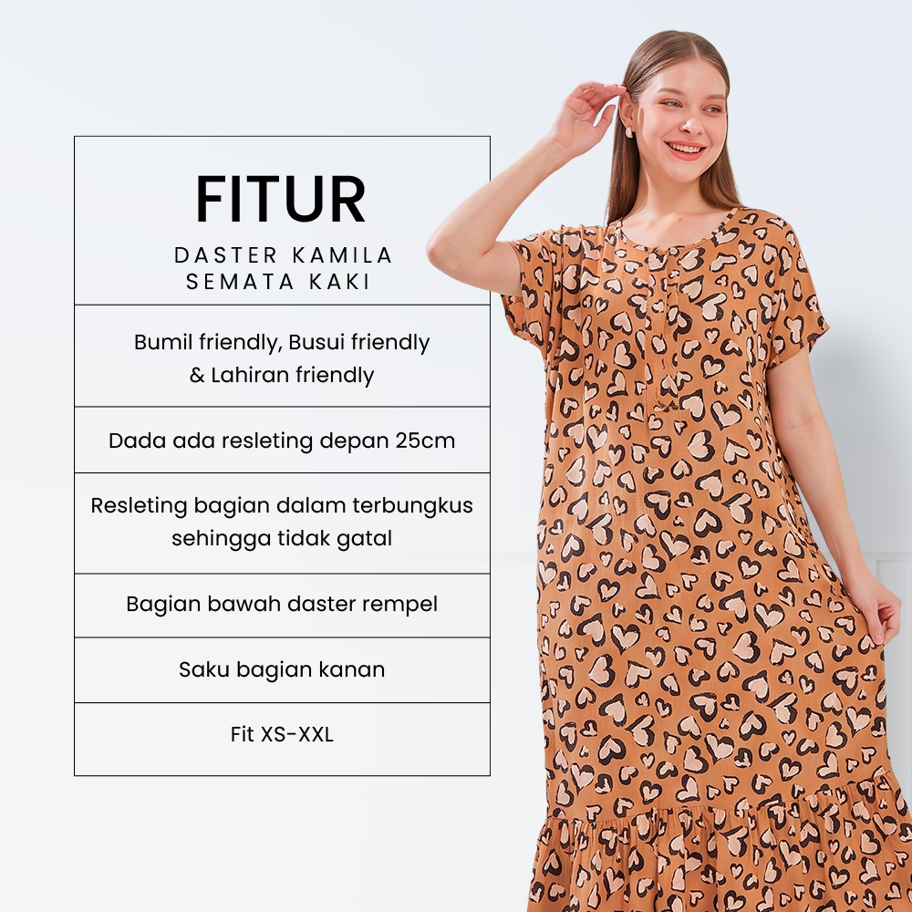 Kamila Daster Semata Kaki  - DYD Label - Homedress Bahan Rayon