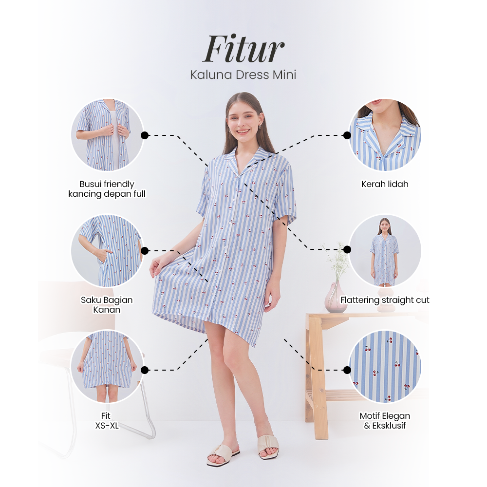 Kaluna Mini Dress - DYD Label - Homedress Bahan Rayon