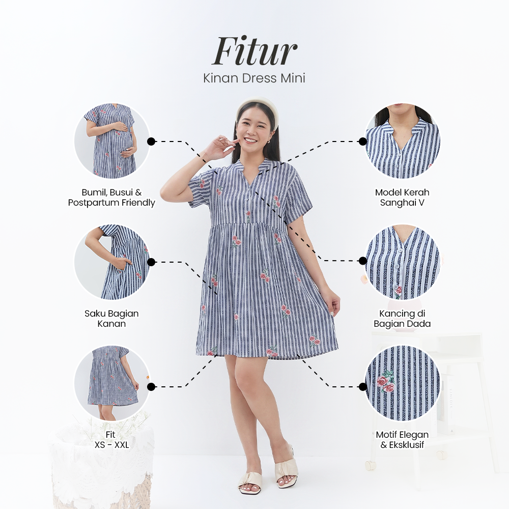 Kinan Mini Dress - DYD Label - Homedress Bahan Rayon