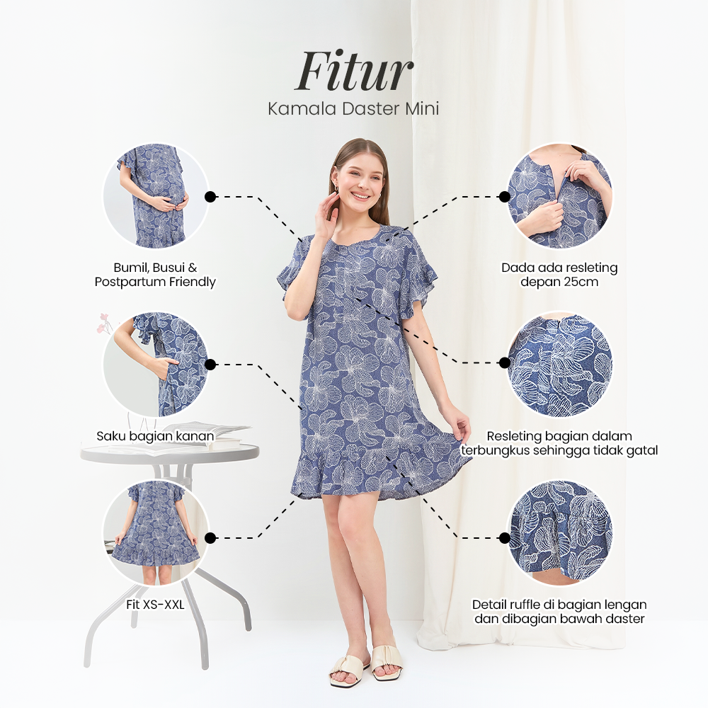 Kamala Mini Dress - DYD Label - Homedress Ruffle Bahan Rayon