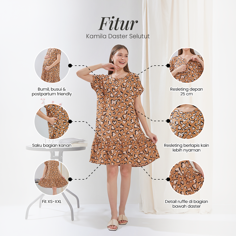 Kamila Daster Selutut - DYD Label - Homedress Bahan Rayon